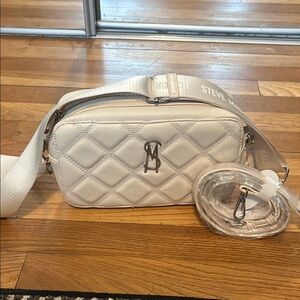 Steve Madden Ivory Quilted Crossbody Bag